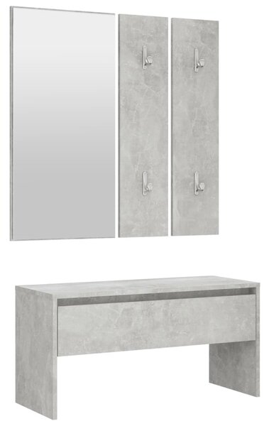 Hallway Furniture Set Concrete Grey Engineered Wood