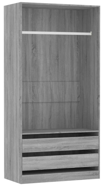 Wardrobe Grey Sonoma 100x50x200 cm Engineered Wood