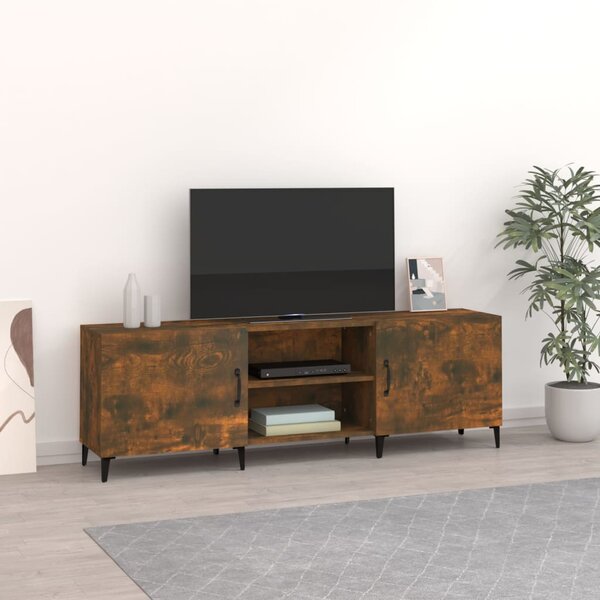 TV Cabinet Smoked Oak 150x30x50 cm Engineered Wood