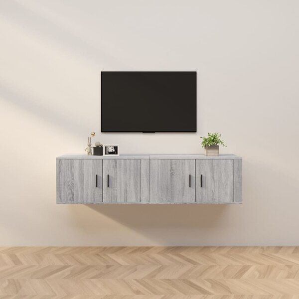 Wall-mounted TV Cabinets 2 pcs Grey Sonoma 80x34.5x40 cm