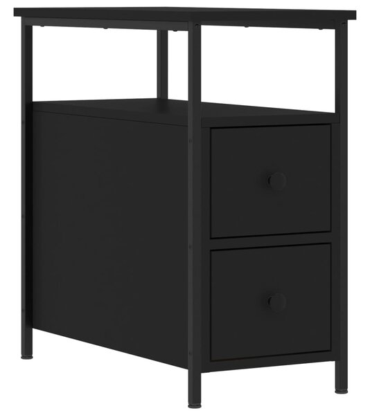 Bedside Cabinet Black 30x60x60 cm Engineered Wood