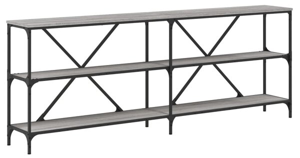 Console Table Grey Sonoma 200x30x75 cm Engineered Wood and Iron