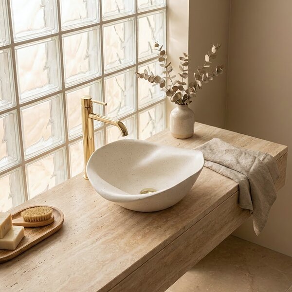 Ceramic Countertop Basin REA HM-34B Handmade ART