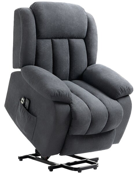 HOMCOM Oversized Riser and Recliner Chairs for the Elderly, Heavy Duty Fabric Upholstered Lift Chair w/ Remote Control, Cat Scratch Anti Aosom UK