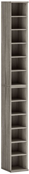 HOMCOM CD Media Display Shelf Unit Tower Rack with Adjustable Shelves, Set of 2 Aosom UK