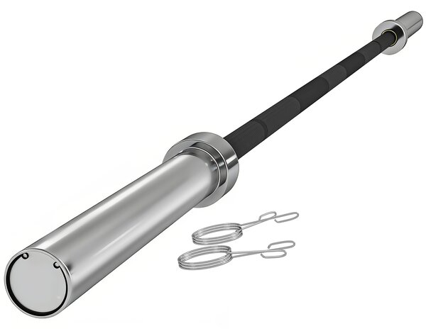SPORTNOW Olympic Barbell: Home Gym Essential with Spring Collars, 210cm, 2"/5cm Plate Compatible Aosom UK