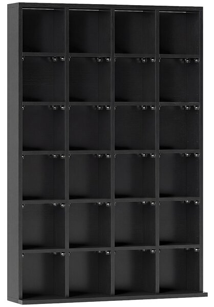 HOMCOM CD Storage Unit with Adjustable Shelves, 89 x 130.5 cm, Black Aosom UK