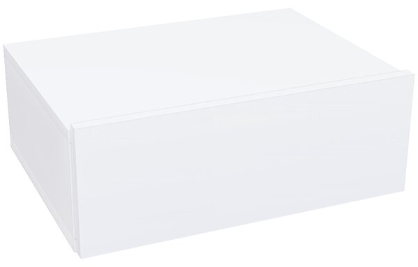 HOMCOM Floating Bedside Table, Wall-Mounted Nightstand with Storage Drawer, Small Side End Table for Bedroom, White