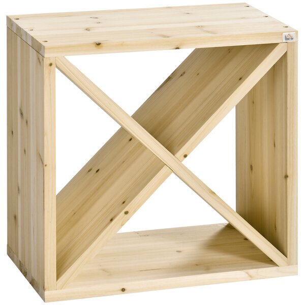 HOMCOM Wooden Wine Rack for 24 Bottle Square Tabletop Storage Holder Stand