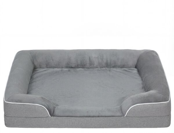 PawHut Dog Sofa Bed, Washable Pet Bed with Removable Cover and Non-Slip Bottom for Cats, Small and Medium Dogs, Grey