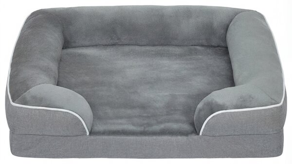 PawHut Dog Sofa Bed, Washable Pet Bed with Removable Cover and Non-Slip Bottom for Cats and Small Dogs, Grey