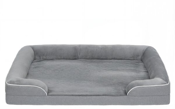 PawHut Dog Sofa Bed, Washable Pet Bed with Removable Cover and Non-Slip Bottom for Small, Medium and Large Dogs, Grey