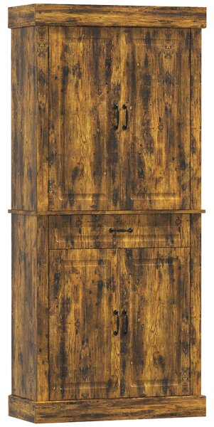 HOMCOM Tall Kitchen Cupboard, Kitchen Pantry Cabinet with Drawer, Shelves, Brown Aosom UK