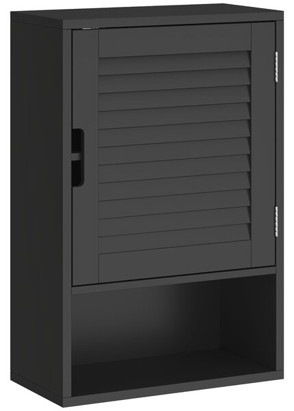 HOMCOM Bathroom Cabinet, Wall Mounted Storage Cabinet with Adjustable Shelves, 40 x 20 x 60 cm, Black