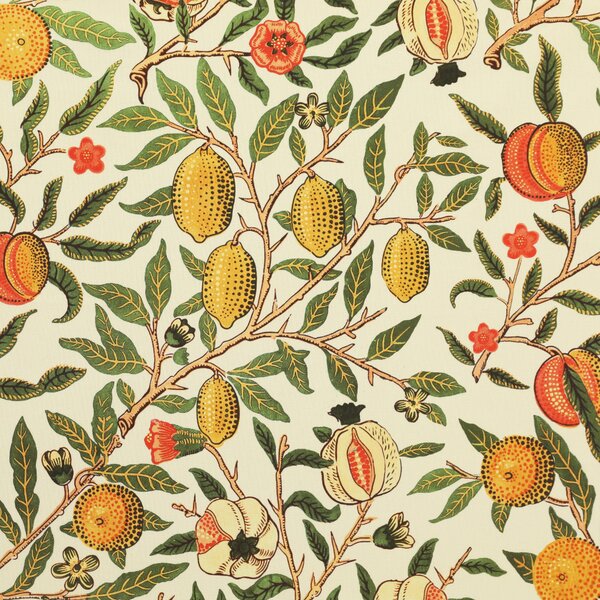William Morris Fruit Orange Printed Cotton Fabric Summer