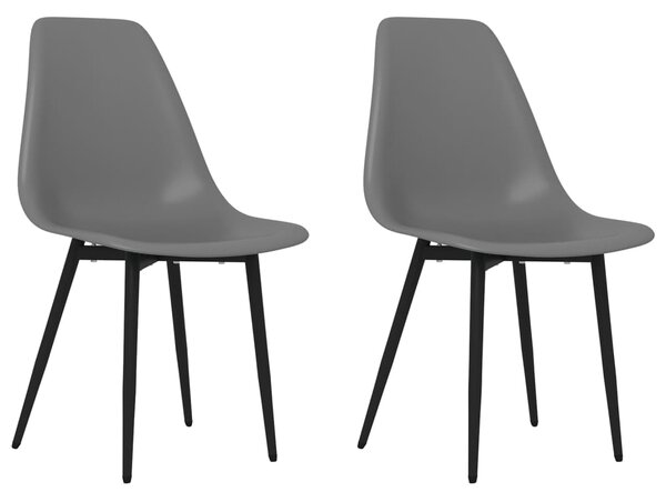 Dining Chairs 2 pcs Grey PP