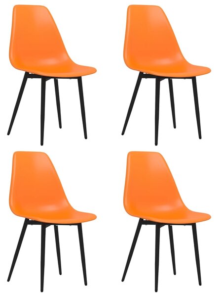 Dining Chairs 4 pcs Orange PP