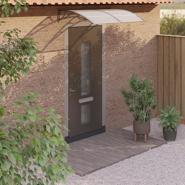 Door Canopy Grey 150x100 cm Polycarbonate