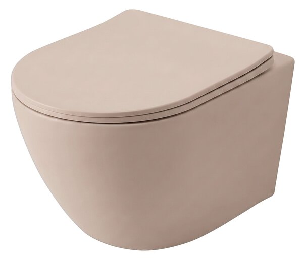 Set: Wall-Hung WC Bowl Focus + Countertop Washbasin Rea Focus Taupe