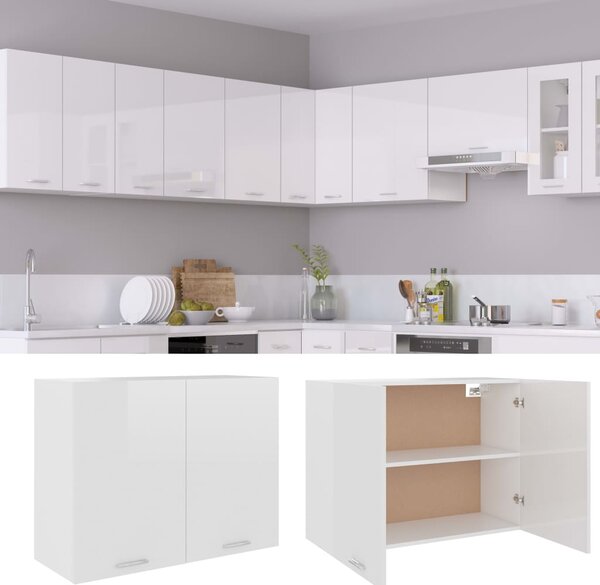 Hanging Cabinet High Gloss White 80x31x60 cm Engineered Wood