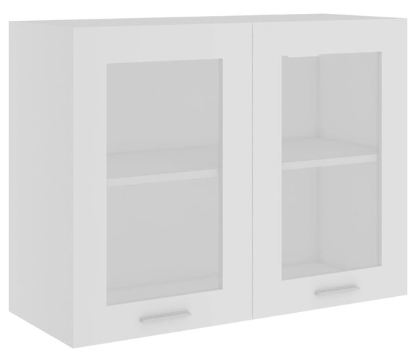 Hanging Glass Cabinet White 80x31x60 cm Engineered Wood