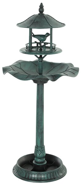 Outsunny 3-in-1 Garden Bird Bath, Freestanding Birdbath with Large Water Basin, Underneath Flower Planter, Φ50 x 113 cm, Green