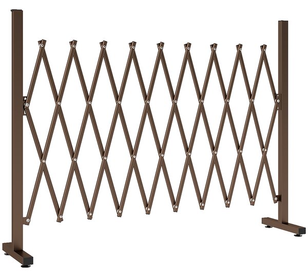 Outsunny Expanding Trellis Fence, Freestanding Movable Fence, Foldable Garden Screen Panel, 250 x 103.5 cm, Dark Brown