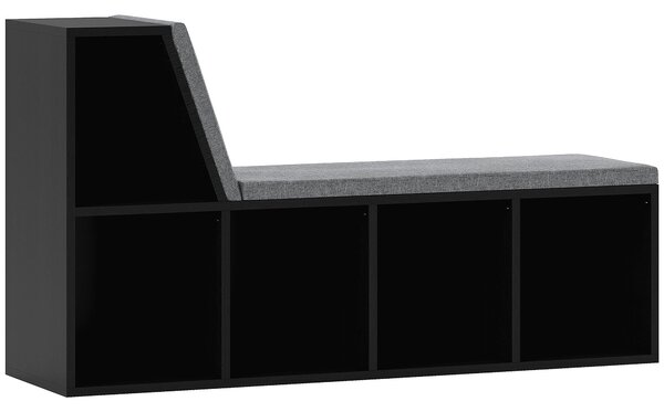 HOMCOM 2 Tier Modern Bookcase Bookshelf with Removable Cushions for Living Room