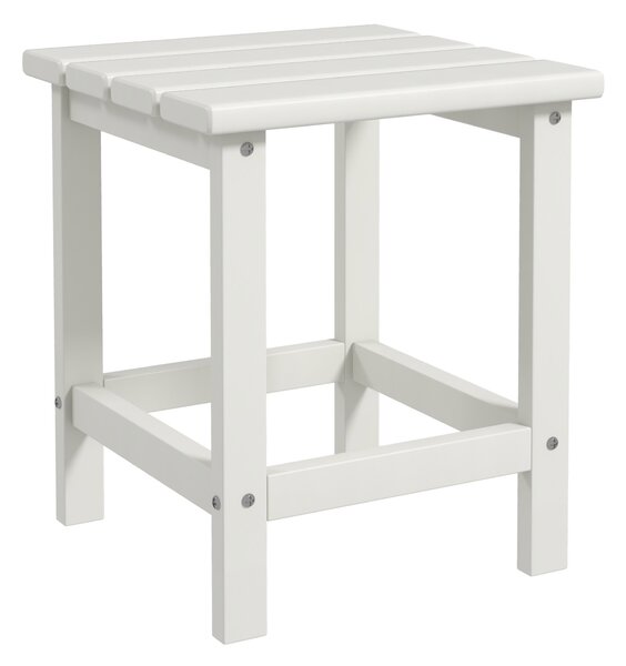 Outsunny Square Coffee Table, HDPE Tabletop and Frame for Porch, Garden, Side Table, 38 x 38 x 46 cm, White