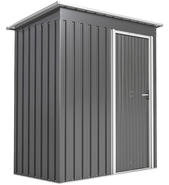 Outsunny 5x3 Storage Shed Metal Frame Garden Storage Shed with Sliding Door & Sloped Roof Outdoor Metal Garden Storage Shed Aosom UK
