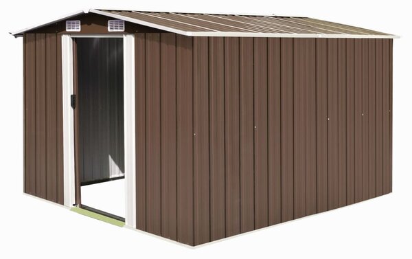 Garden Shed 257x298x178 cm Metal Brown