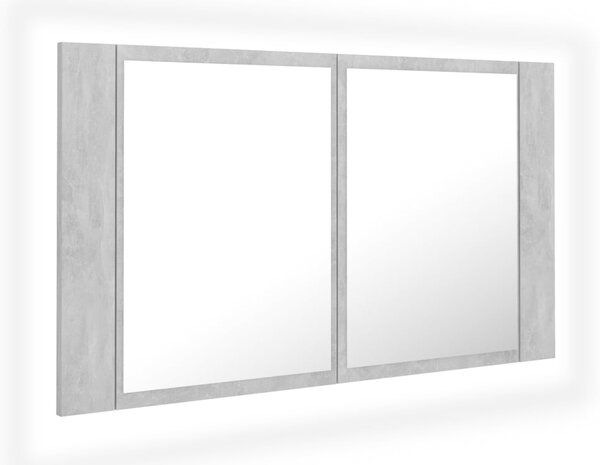 LED Bathroom Mirror Cabinet Concrete Grey 80x12x45 cm Acrylic