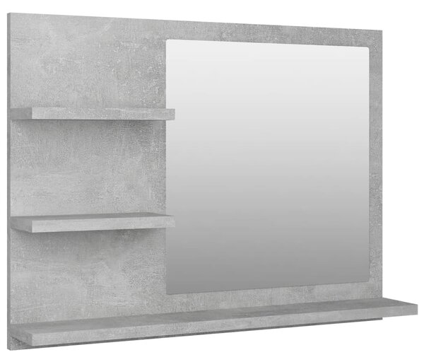 Bathroom Mirror Concrete Grey 60x10.5x45 cm Engineered Wood