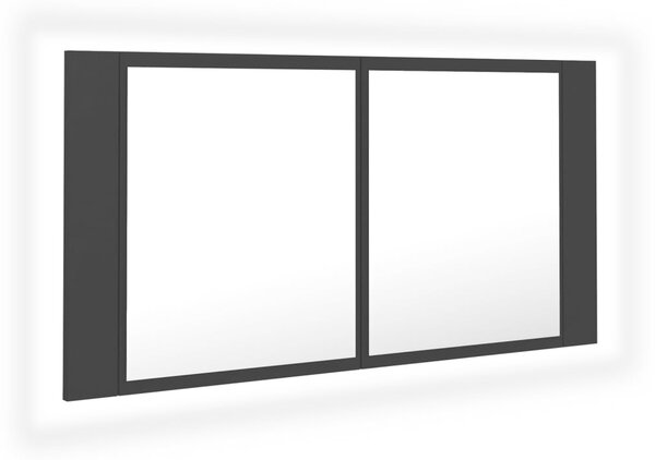 LED Bathroom Mirror Cabinet Black 90x12x45 cm Acrylic