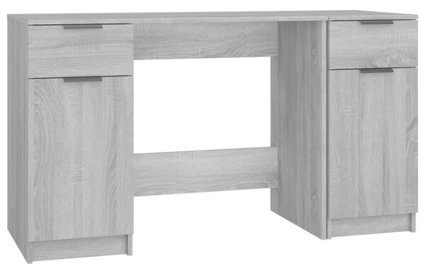 Desk with Side Cabinet Grey Sonoma Engineered Wood