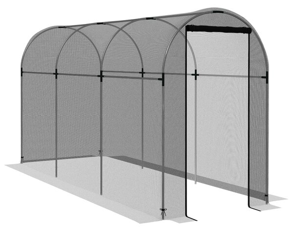Outsunny 360 x 120cm Mini Polytunnel Greenhouse, Black