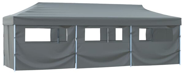 Folding Pop-up Party Tent with 8 Sidewalls 3x9 m Anthracite