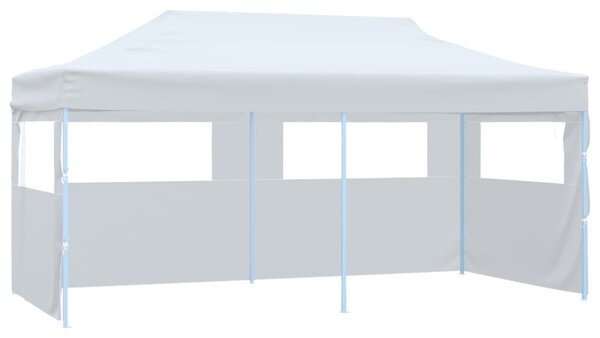 Folding Pop-up Partytent with Sidewalls 3x6 m Steel White