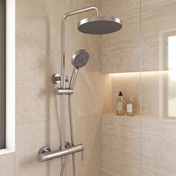 Shower set Rea Grace Brush Nickel