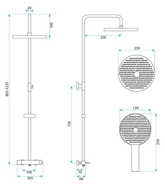 Shower set Rea Grace Titan