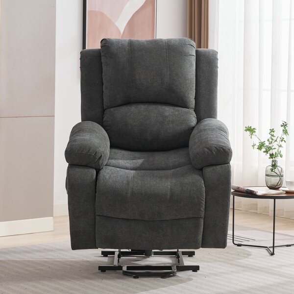Power Massage Lift Recliner Chair with Heat and Vibration for Elderly, Heavy Duty Reclining Mechanism with Pockets and Cup Holders, Grey Aosom.UK