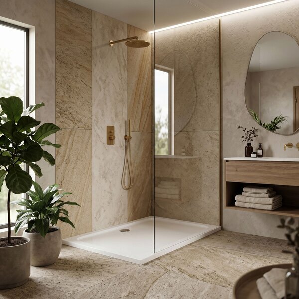 Shower tray Rea Belmond White 80x100 Chrome
