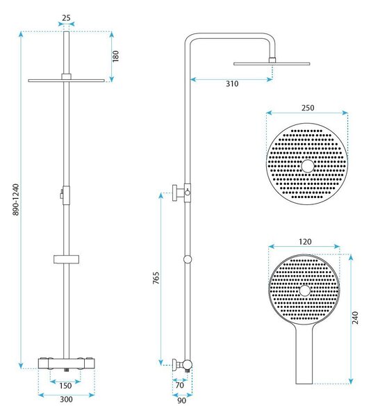Shower set Rea Avanti Chrome