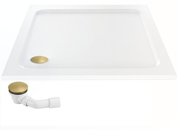 Shower tray Rea Belmond White 80x80 Brush Gold