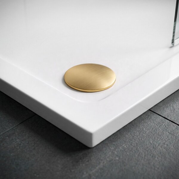Shower tray Rea Belmond White 80x80 Brush Gold