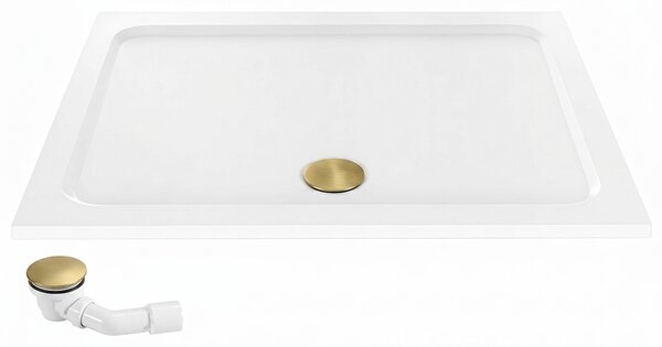 Shower tray Rea Belmond White 80x100 Brush Gold