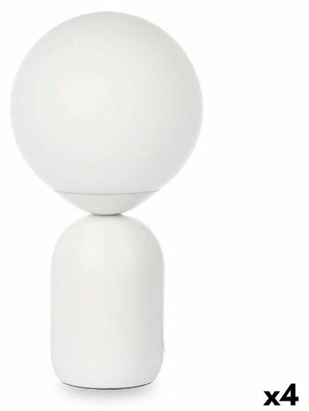 Desk lamp Ball 40 W White Ceramic 15 x 28,5 x 15 cm (4 Units)