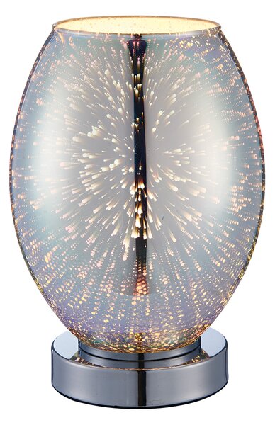Starlette Holographic Glass Table Lamp in Chrome