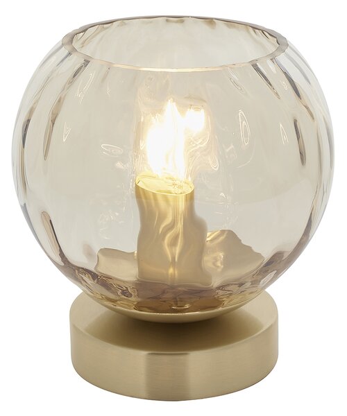 Dillian Champagne Lustre Glass Table Lamp in Satin Brass