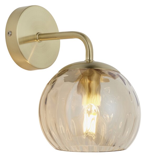 Dillian Champagne Lustre Glass Wall Light in Satin Brass